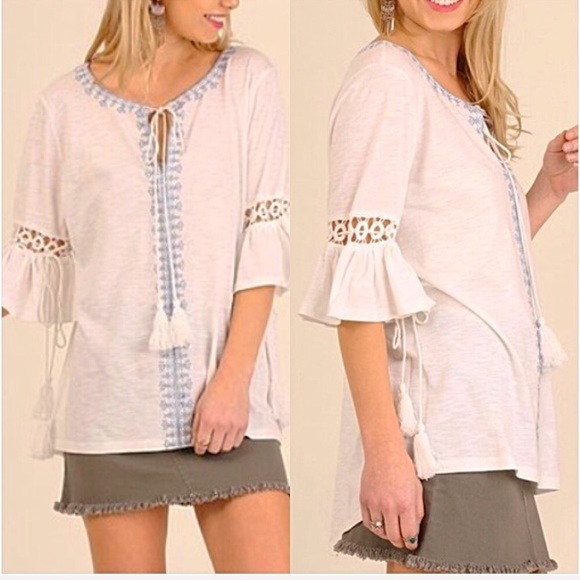 Festival Bohemian Tassel Tunic Top S/M - Picture 7 of 8